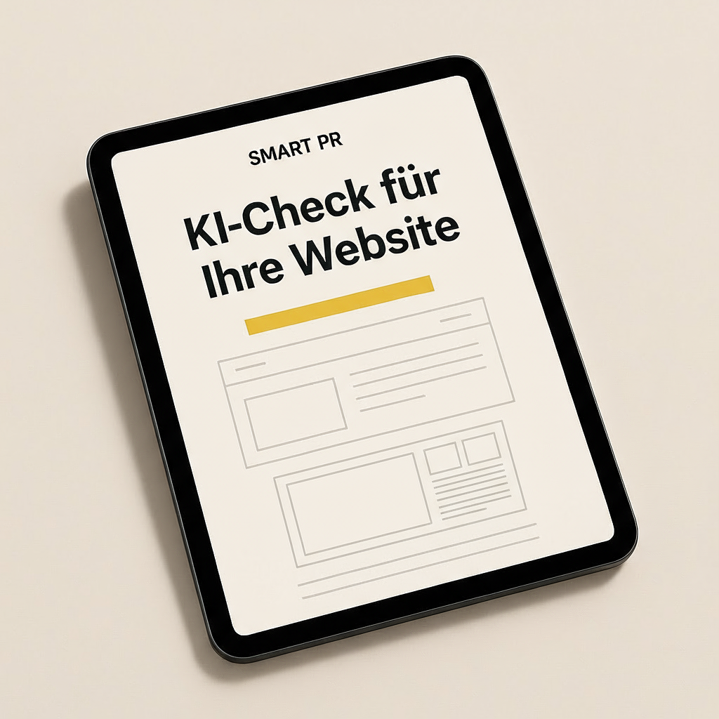KI-Check für Websites: Ein Mockup eines Tablets